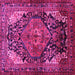 Square Machine Washable Persian Pink Traditional Rug, wshtr566pnk