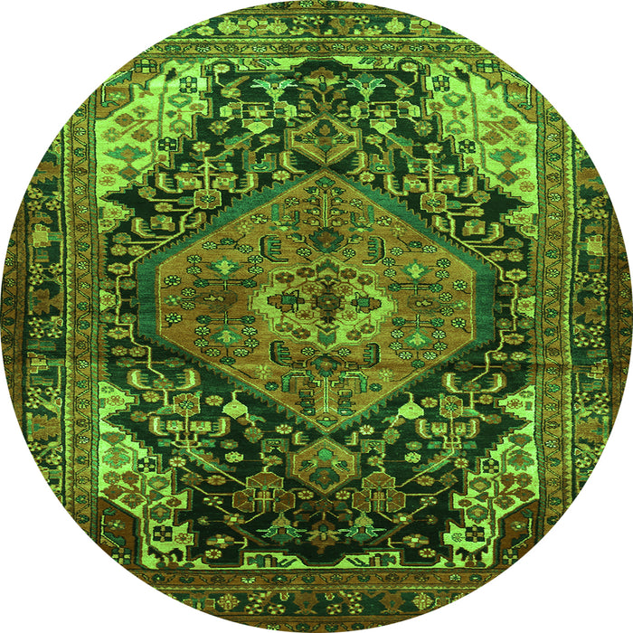 Square Persian Green Traditional Rug, tr566grn