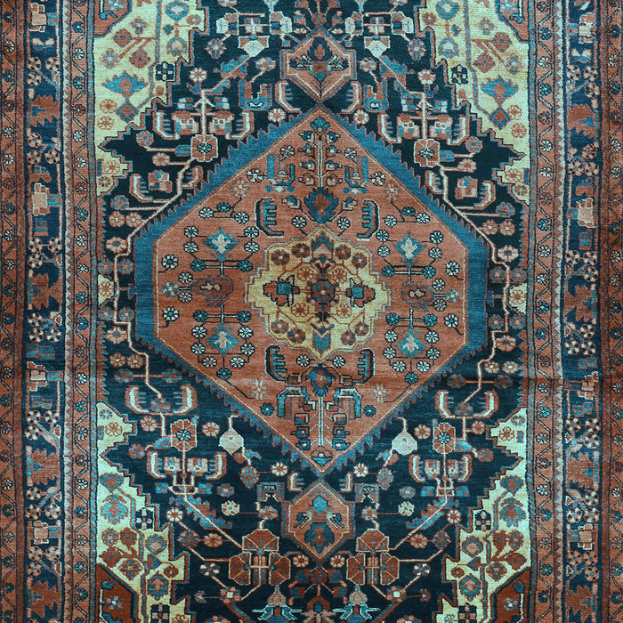 Machine Washable Persian Light Blue Traditional Rug, wshtr566lblu