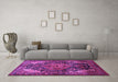 Machine Washable Persian Purple Traditional Area Rugs in a Living Room, wshtr566pur