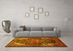 Machine Washable Persian Yellow Traditional Rug in a Living Room, wshtr566yw