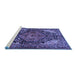 Sideview of Machine Washable Persian Blue Traditional Rug, wshtr566blu