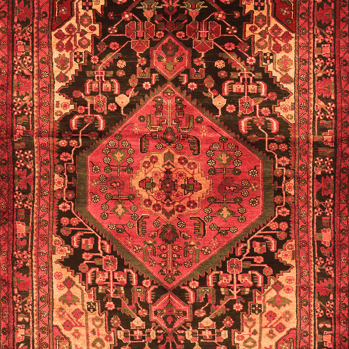Serging Thickness of Machine Washable Persian Orange Traditional Area Rugs, wshtr566org