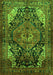 Serging Thickness of Machine Washable Persian Green Traditional Area Rugs, wshtr566grn