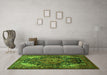 Machine Washable Persian Green Traditional Area Rugs in a Living Room,, wshtr566grn