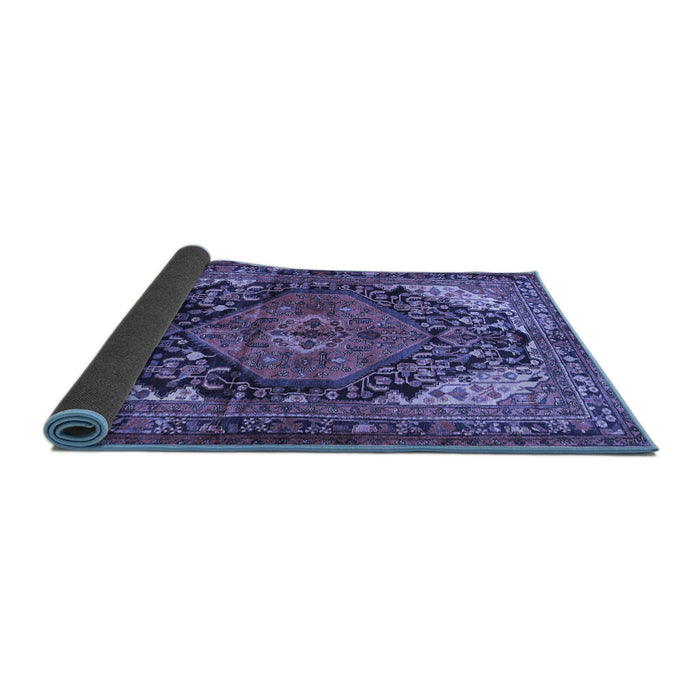 Sideview of Persian Blue Traditional Rug, tr566blu