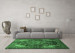 Machine Washable Persian Emerald Green Traditional Area Rugs in a Living Room,, wshtr566emgrn