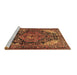 Sideview of Machine Washable Persian Brown Traditional Rug, wshtr566brn