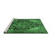 Sideview of Machine Washable Persian Emerald Green Traditional Area Rugs, wshtr566emgrn