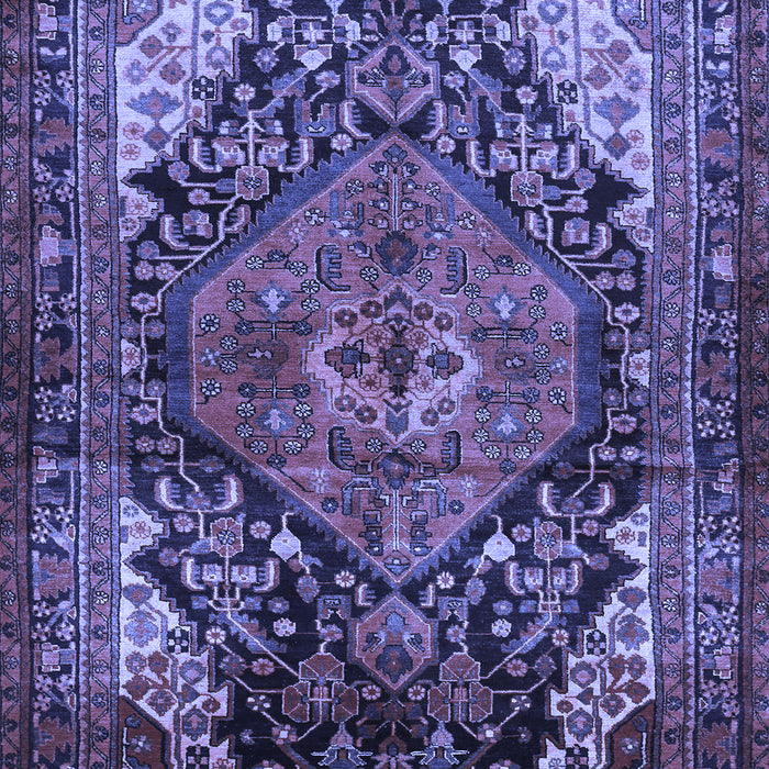 Machine Washable Persian Blue Traditional Rug, wshtr566blu