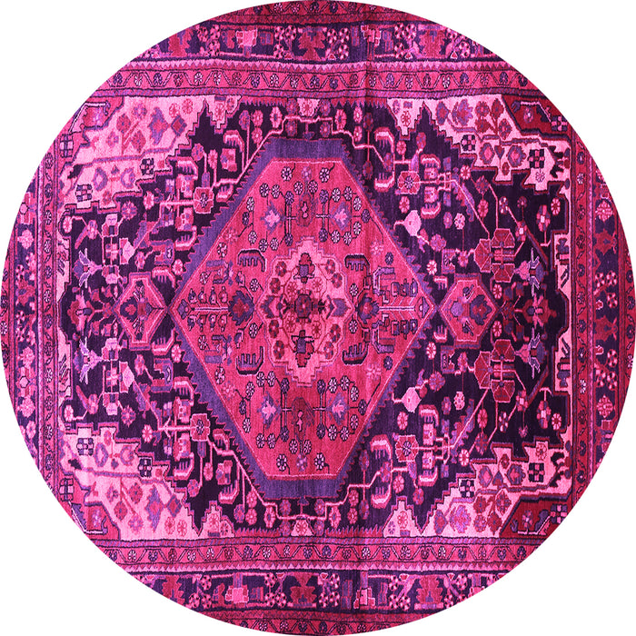 Round Persian Pink Traditional Rug, tr566pnk