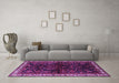 Machine Washable Persian Purple Traditional Area Rugs in a Living Room, wshtr567pur