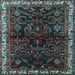 Square Machine Washable Persian Light Blue Traditional Rug, wshtr567lblu