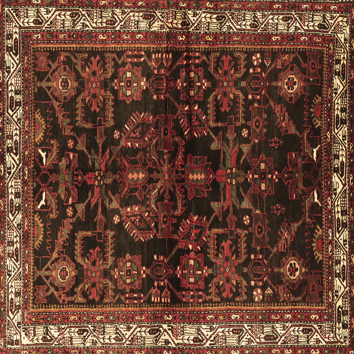 Square Persian Brown Traditional Rug, tr567brn