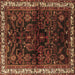 Square Persian Brown Traditional Rug, tr567brn