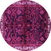 Round Persian Pink Traditional Rug, tr567pnk
