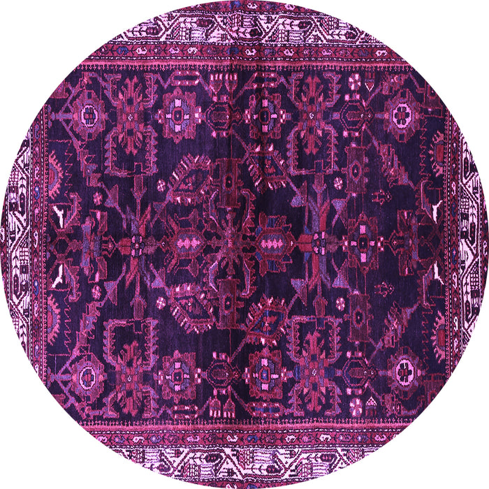 Round Persian Purple Traditional Rug, tr567pur