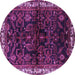 Round Persian Purple Traditional Rug, tr567pur