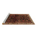 Sideview of Machine Washable Persian Brown Traditional Rug, wshtr567brn