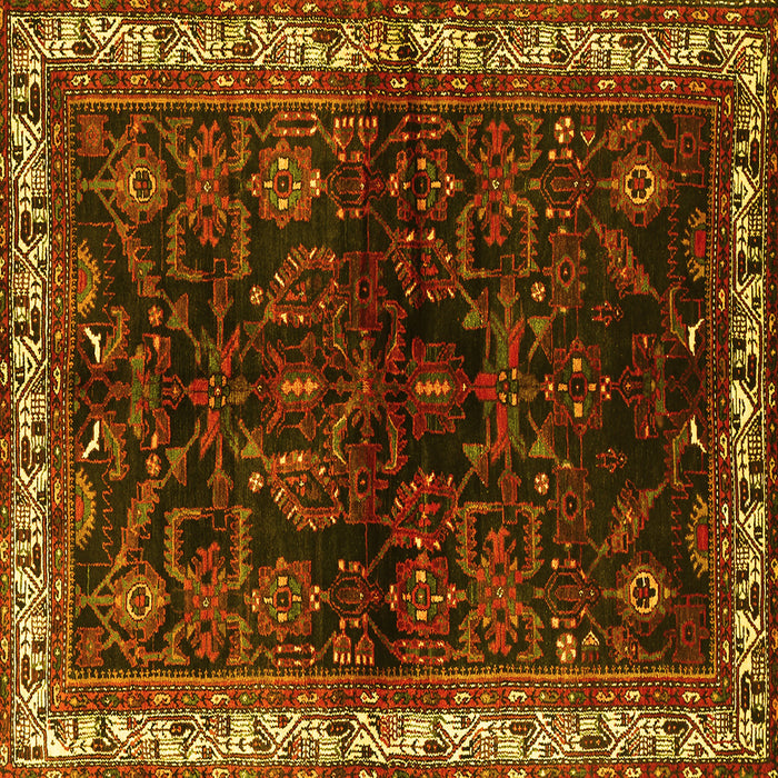 Square Persian Yellow Traditional Rug, tr567yw