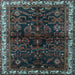 Square Persian Light Blue Traditional Rug, tr567lblu