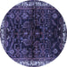 Round Persian Blue Traditional Rug, tr567blu
