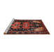 Sideview of Machine Washable Traditional Gold Brown Rug, wshtr568