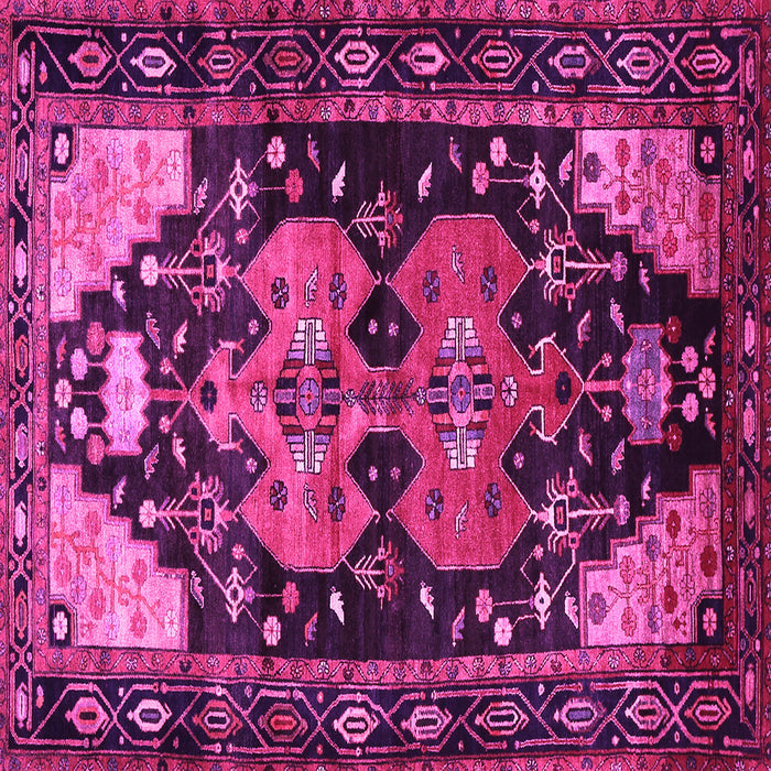 Square Machine Washable Persian Pink Traditional Rug, wshtr568pnk
