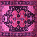 Square Machine Washable Persian Pink Traditional Rug, wshtr568pnk