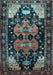 Machine Washable Persian Light Blue Traditional Rug, wshtr568lblu