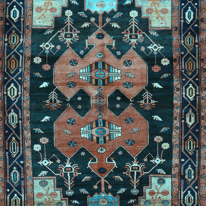 Machine Washable Persian Light Blue Traditional Rug, wshtr568lblu