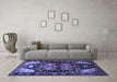 Machine Washable Persian Blue Traditional Rug in a Living Room, wshtr568blu