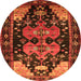 Square Persian Orange Traditional Rug, tr568org