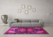 Machine Washable Persian Pink Traditional Rug in a Living Room, wshtr568pnk