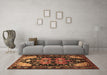 Machine Washable Persian Brown Traditional Rug in a Living Room,, wshtr568brn