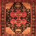 Round Machine Washable Persian Orange Traditional Area Rugs, wshtr568org