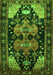 Serging Thickness of Machine Washable Persian Green Traditional Area Rugs, wshtr568grn