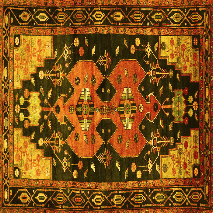 Square Persian Yellow Traditional Rug, tr568yw
