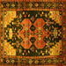 Square Persian Yellow Traditional Rug, tr568yw