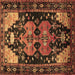 Square Persian Brown Traditional Rug, tr568brn
