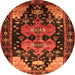 Machine Washable Persian Orange Traditional Area Rugs, wshtr568org