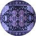 Round Persian Blue Traditional Rug, tr568blu