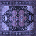 Square Machine Washable Persian Blue Traditional Rug, wshtr568blu