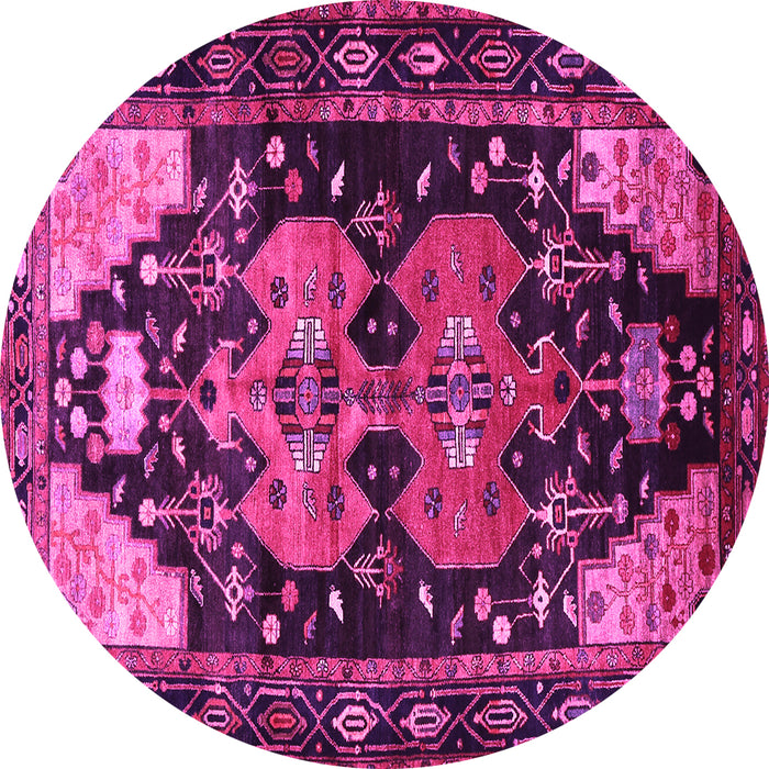 Round Persian Pink Traditional Rug, tr568pnk