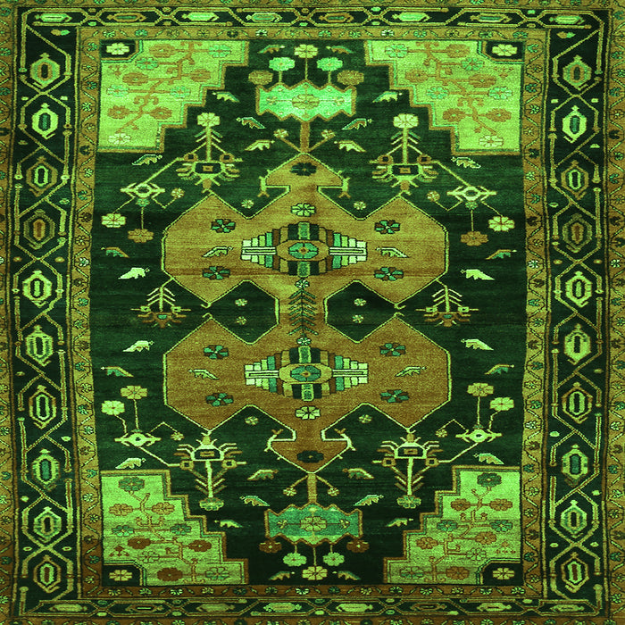 Serging Thickness of Persian Green Traditional Rug, tr568grn