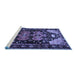 Sideview of Machine Washable Persian Blue Traditional Rug, wshtr568blu