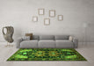 Machine Washable Persian Green Traditional Area Rugs in a Living Room,, wshtr568grn