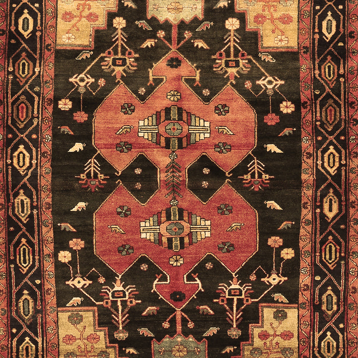 Machine Washable Persian Brown Traditional Rug, wshtr568brn