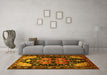 Machine Washable Persian Yellow Traditional Rug in a Living Room, wshtr568yw