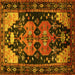 Square Machine Washable Persian Yellow Traditional Rug, wshtr568yw